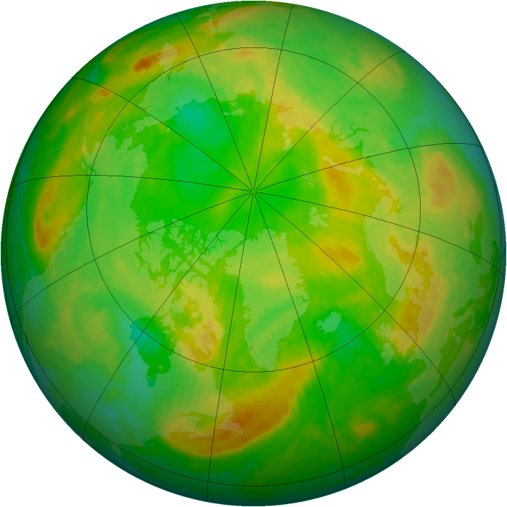 Arctic ozone map for 12 June 2004